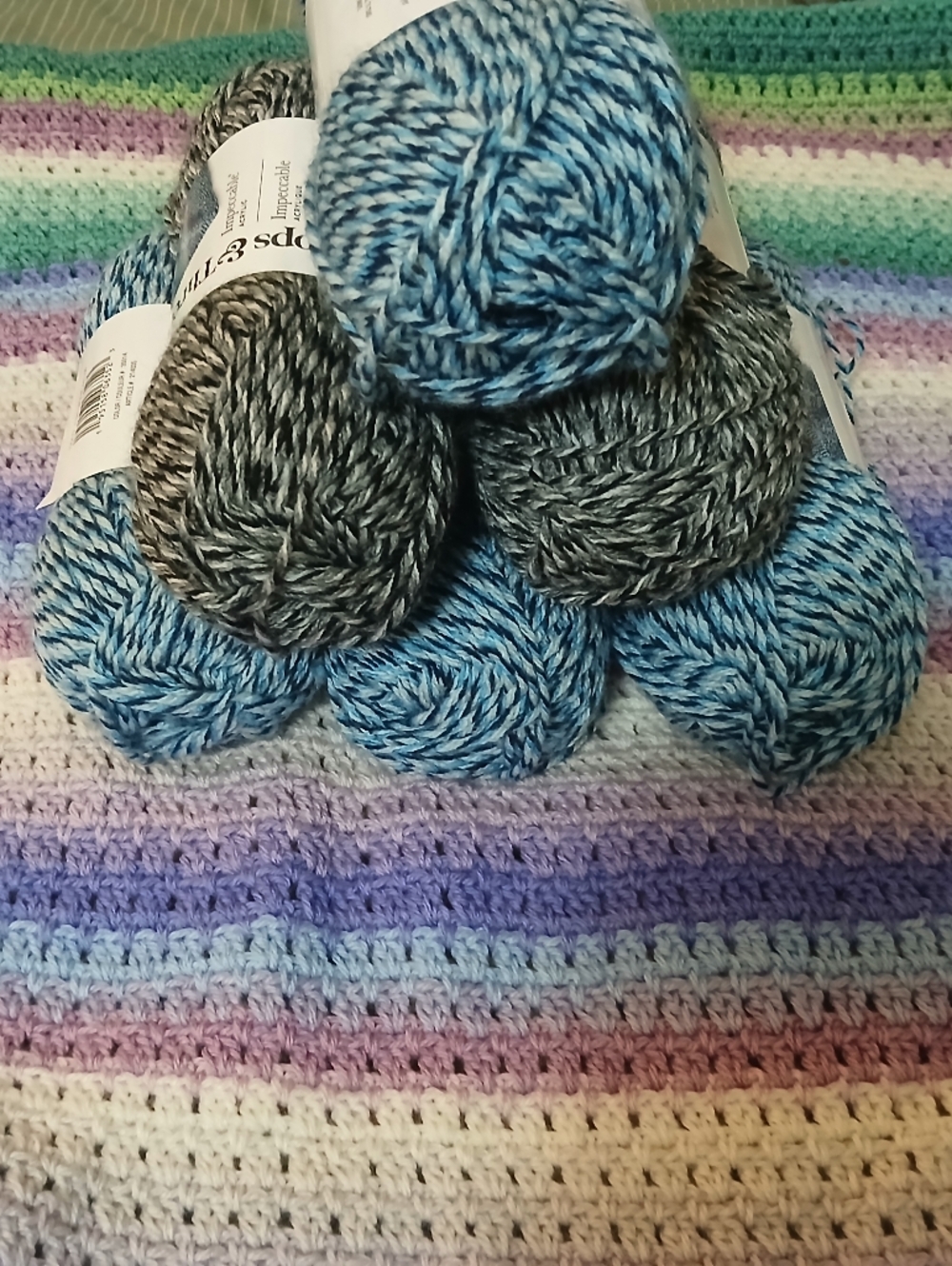 Soft Twist Yarn Skeins in Blue and Gray - Home Art Fiber Arts